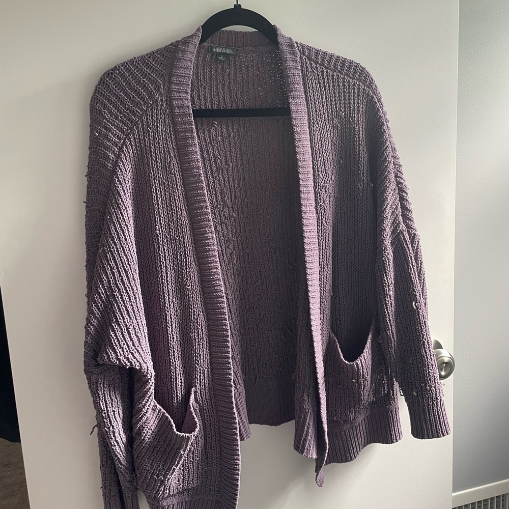 Wild Fable Purple Chunky Knit Cardigan Sweater